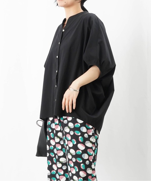 MAISON O+LUCA リブネック ドルマンスリーブブラウス ブラック LADY LUCK LUCA ブラウス シャツ LC/LLL バンザイブラウス