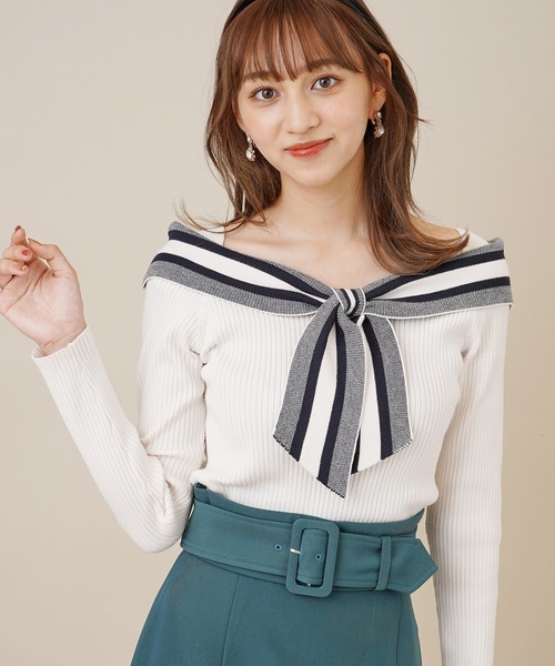 「31 Sons de mode」 長袖ニット 36 オフホワイト レディース