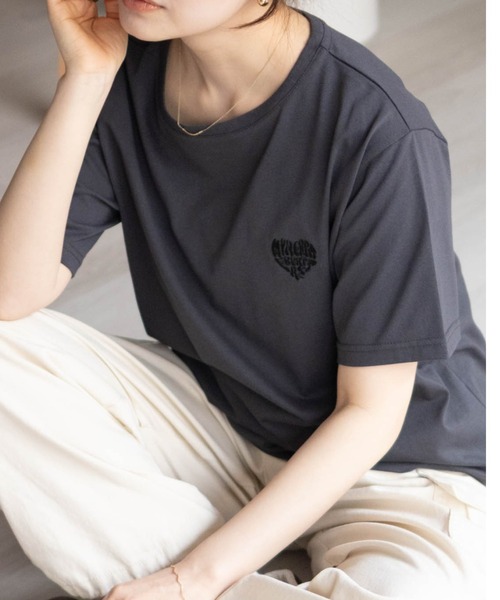 NAVY tシャツ ハートロゴ刺繍Tシャツ レディース : ZOZOTOWN Yahoo!店