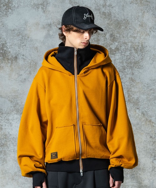 パーカー Layered Neck Hoodie / レイヤードネックフーディ メンズ レディース | glamb