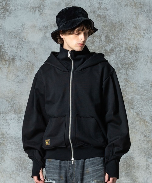 パーカー Layered Neck Hoodie / レイヤードネックフーディ メンズ レディース | glamb | 01