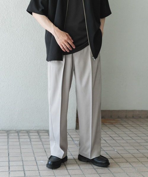 2色 パンツ スラックス ストレートスラックス センタープレス ITEMS URBANRESEARCH スラックス 2タックセンタープレス