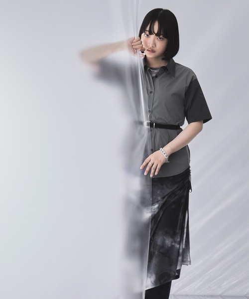 ELUNIS ワンピース ニュアンス柄シアーワンピース（ペチワンピース