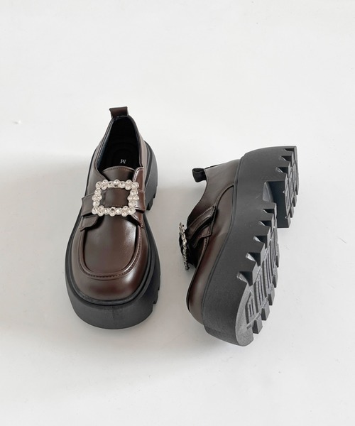 Shoes in Closet（シュークロ） ローファー 軽量厚底 凹凸ソール 2WAY