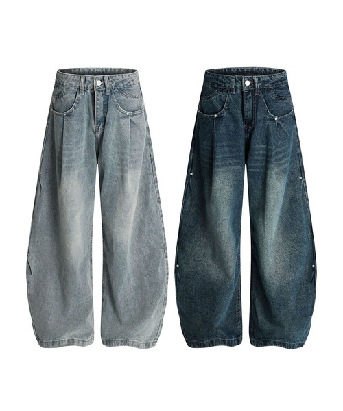 ジーンズ ルーズバルーンシルエットデニムパンツ メンズ : ZOZOTOWN