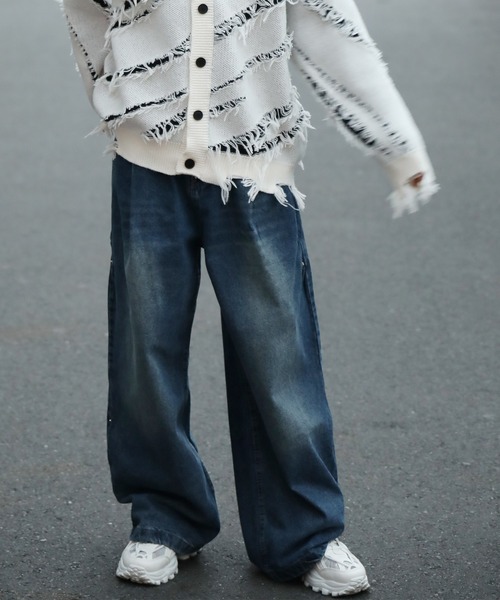 ワイドパンツ ジーンズ ルーズバルーンシルエットデニムパンツ メンズ