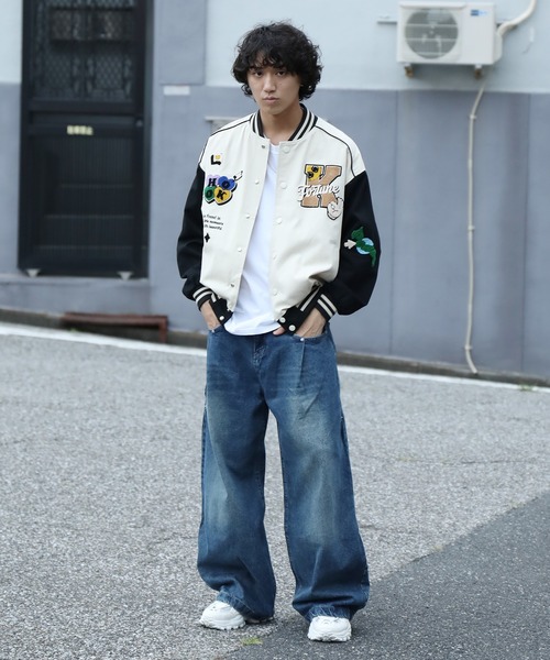 ワイドパンツ ジーンズ ルーズバルーンシルエットデニムパンツ メンズ