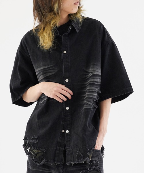シアタープロダクツ　Gジャン デニムジャケット Theater code デニムジャケット gジャン fringe pattern denim