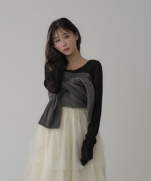 「qumerry.」 キャミソールブラウス MEDIUM ブラック レディース