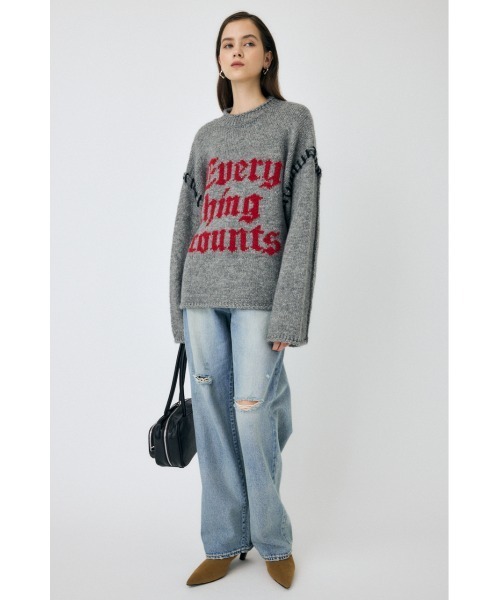 moussy - [美品]moussy マウジー KNITTED WORDS セーター 杢グレー MOUSSY ニット セーター KNITTED WORDS レディース : ZOZOTOWN