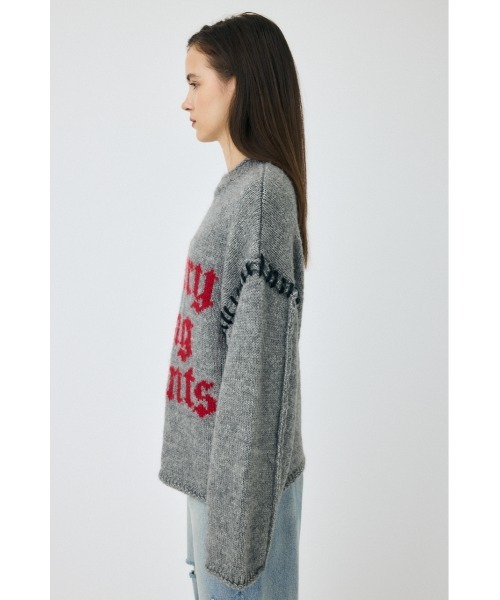 moussy - [美品]moussy マウジー KNITTED WORDS セーター 杢グレー MOUSSY ニット セーター KNITTED WORDS レディース : ZOZOTOWN