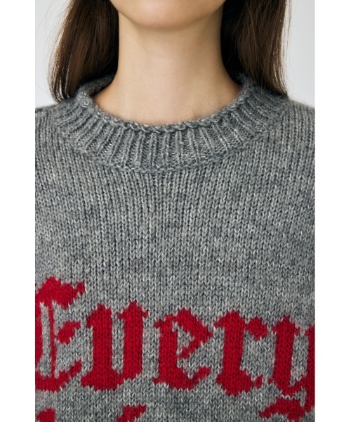 moussy - [美品]moussy マウジー KNITTED WORDS セーター 杢グレー MOUSSY ニット セーター KNITTED WORDS レディース : ZOZOTOWN