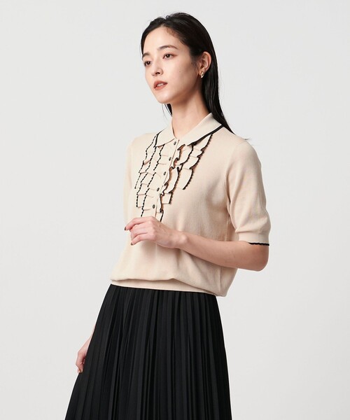 UNITED ARROWS ニット セーター スカラップ フリル ショート