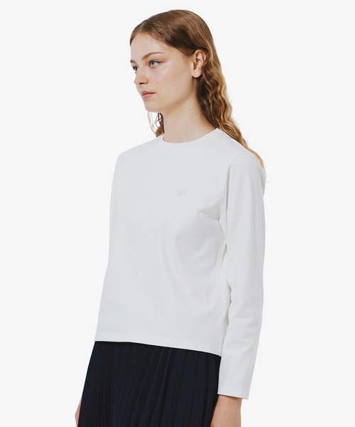 【新品未使用・タグ付き】ラコステ スムースロングスリーブTシャツ 38 ホワイト LACOSTE（ラコステ） tシャツ スムースロングスリーブTシャツ