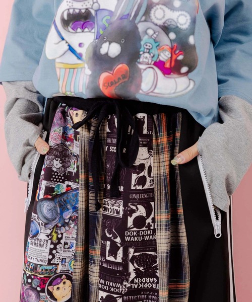 ScoLar（スカラー） スカート ジャージ切替パッチワークSK : ZOZOTOWN