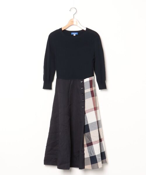 BLUELABEL CRESTBRIDGE ドッキングワンピース●36● BLUE LABEL CRESTBRIDGE 「BLUE CRESTBRIDGE」 ドッキング