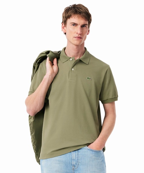 「LACOSTE」 半袖ポロシャツ M ピンク メンズの画像