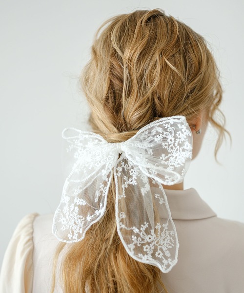 Lady Rora ヘアゴム ケイティ 総レース 立体リボン ヘアゴム