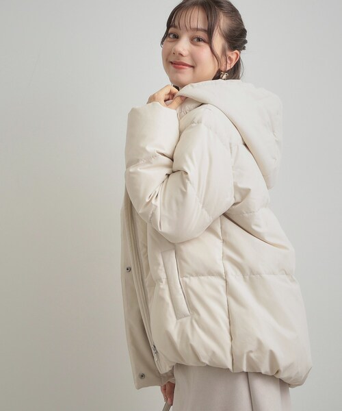 新品 クチュールブローチ 愛されダウン 40L アイボリー ペプラムダウンコート Couture Brooch（クチュール ブローチ） ダウンコート ダウン