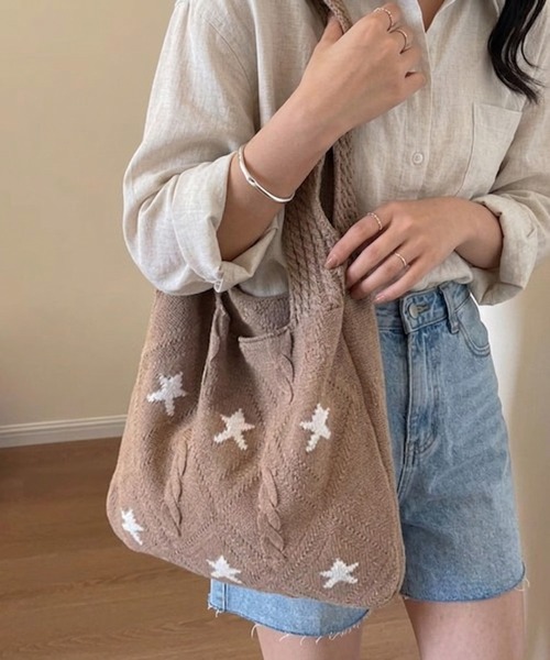 shyam inspiration トートバッグ 「A4・PC収納可」星柄ワンハンドル