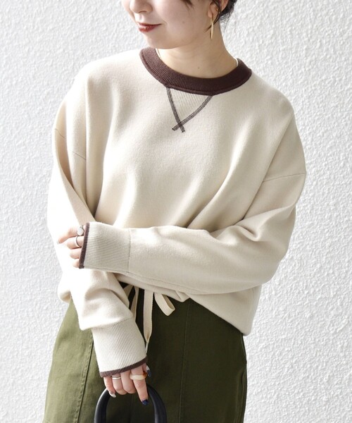 SHIPS any ニット セーター any:「手洗い可能」ダブルフェイス V