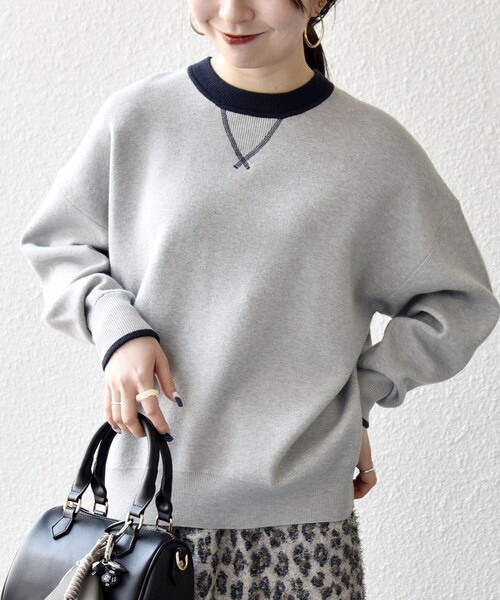 SHIPS any ニット セーター any:「手洗い可能」ダブルフェイス V