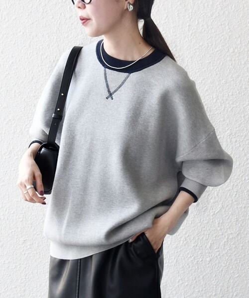 SHIPS any ニット セーター any:「手洗い可能」ダブルフェイス V