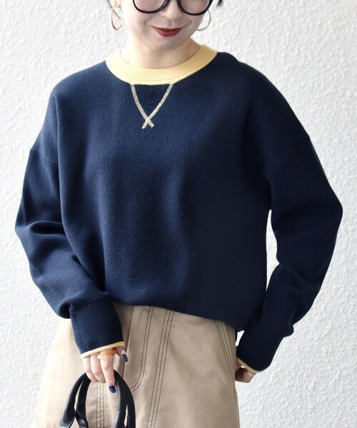 SHIPS any ニット セーター any:「手洗い可能」ダブルフェイス V