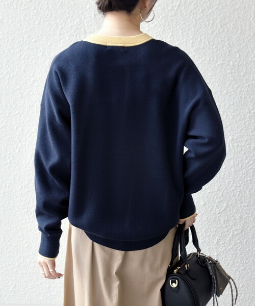 SHIPS any ニット セーター any:「手洗い可能」ダブルフェイス V