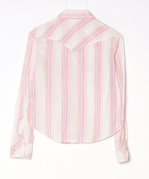 「Levi's red loop」 ストライプ柄長袖シャツ S ピンク レディース_画像2