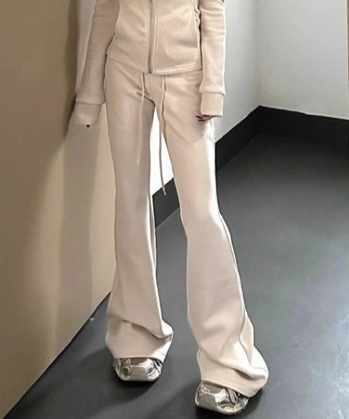 lilful スウェットパンツ ジャージ 「25年秋冬新作」裾フレア スリム