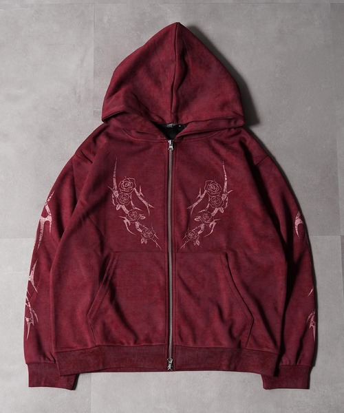 パーカー トライバル×薔薇 Wジップパーカー / Tribal × Rose Double