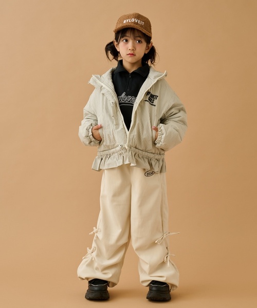 by LOVEiT ダウン アウター 裾フリル中綿ブルゾン キッズ 子供服