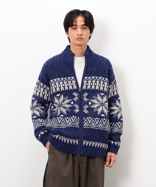 Purple&Yellow（パープルアンドイエロー） セーター ニット 雪柄