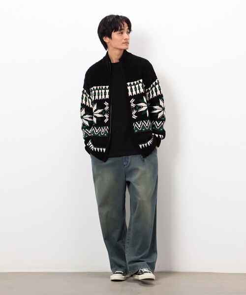 Purple&Yellow（パープルアンドイエロー） セーター ニット 雪柄