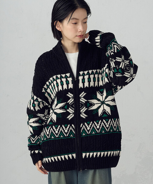 Purple&Yellow（パープルアンドイエロー） セーター ニット 雪柄