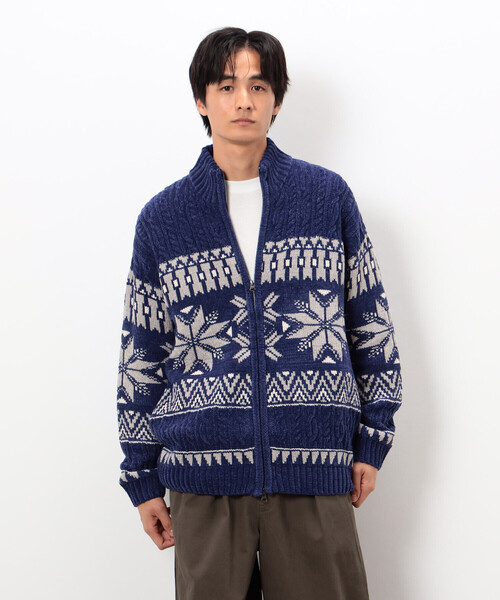 Purple&Yellow（パープルアンドイエロー） セーター ニット 雪柄