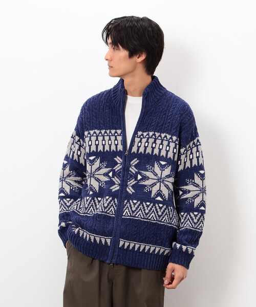 Purple&Yellow（パープルアンドイエロー） セーター ニット 雪柄