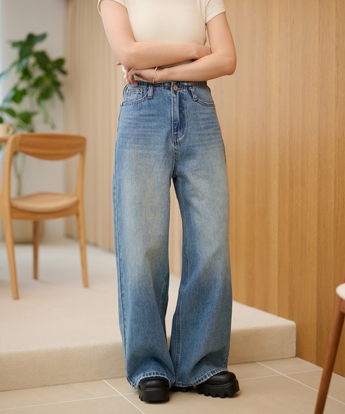 ジーンズ デニム デニムパンツ vintage wash curve denim pants