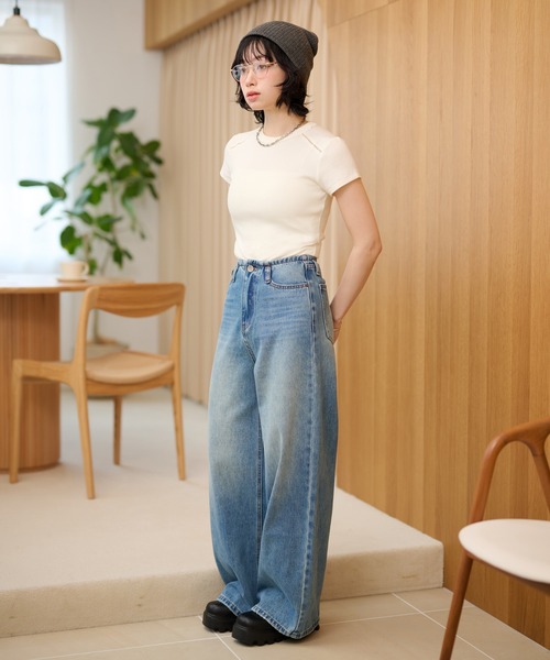 ジーンズ デニム デニムパンツ vintage wash curve denim pants