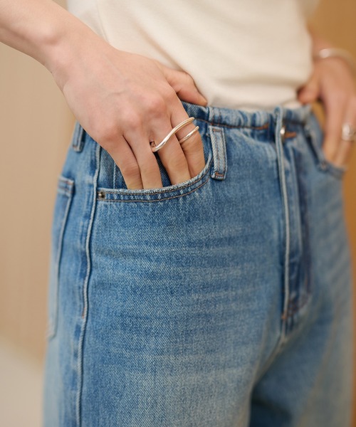 ワイドパンツ ジーンズ デニム デニムパンツ vintage wash curve denim