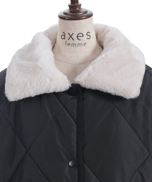axes femme（アクシーズ ファム） コート アウター 襟ファーキルト