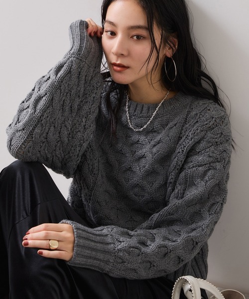 VIS（ビス） ニット セーター 「WEB限定」ローゲージケーブル