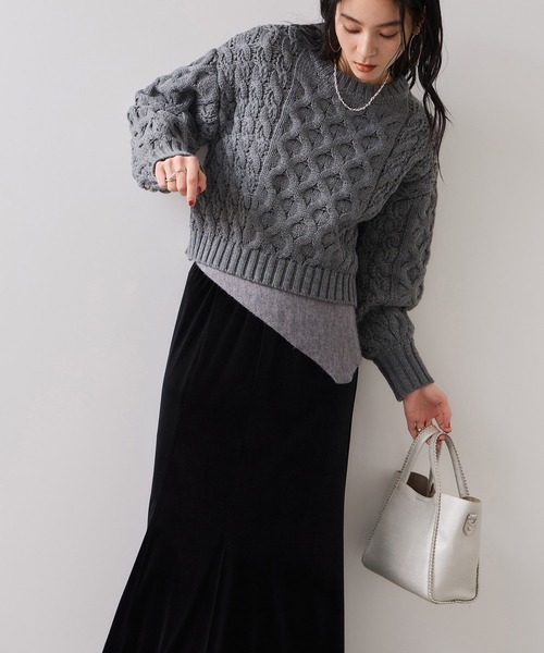 VIS（ビス） ニット セーター 「WEB限定」ローゲージケーブル