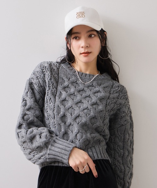 VIS（ビス） ニット セーター 「WEB限定」ローゲージケーブル