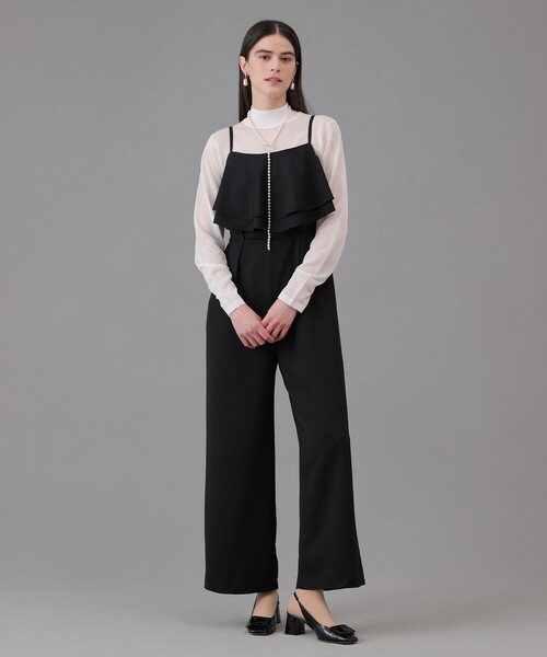 ANAYI（アナイ） サロペット オーバーオール ダブルクロスフリル