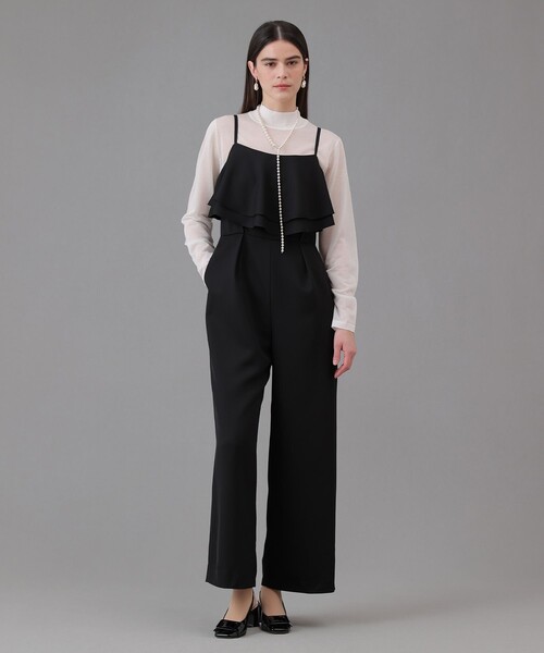 ANAYI（アナイ） サロペット オーバーオール ダブルクロスフリル