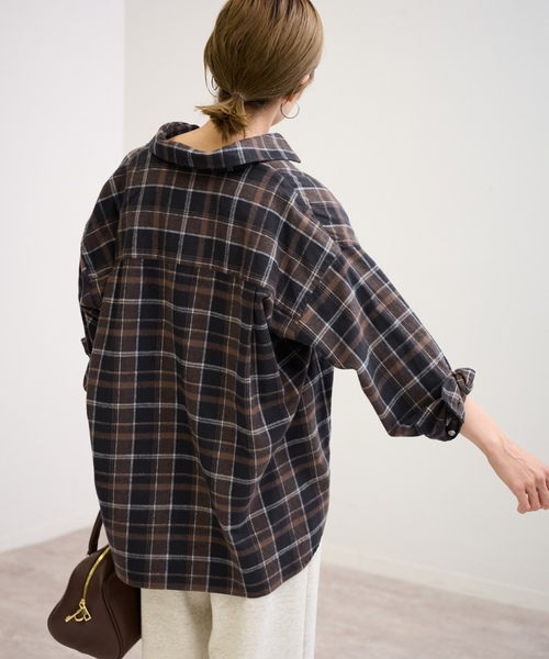 FRAMeWORK（フレームワーク） 長袖ネルシャツ FREE ブラウン