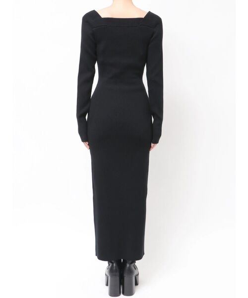 EMODA（エモダ） ワンピース フロントボタンリブニットワンピース