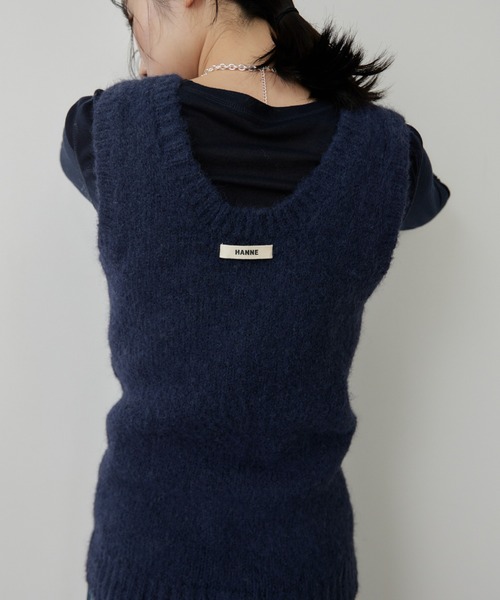 HANNE ニット セーター モヘアライクニットベスト レディース